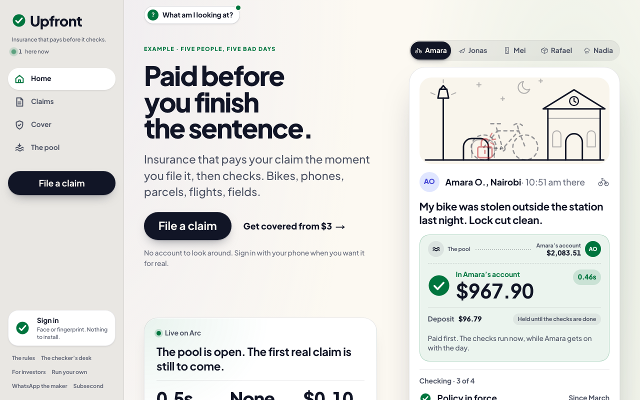 Upfront screenshot