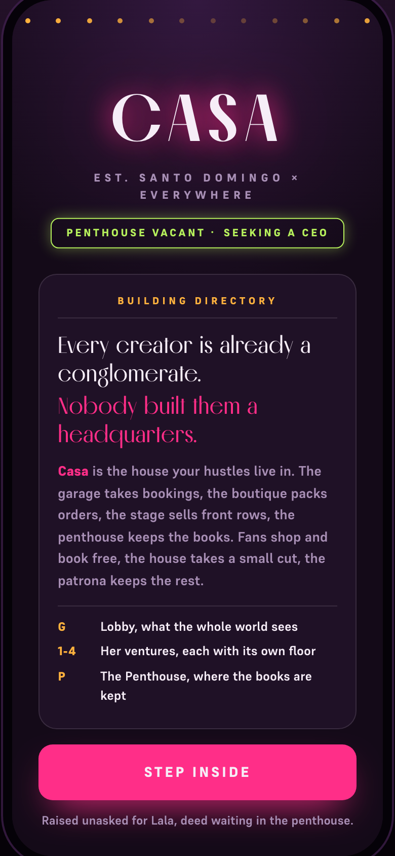 CASA, the live app built for Lala