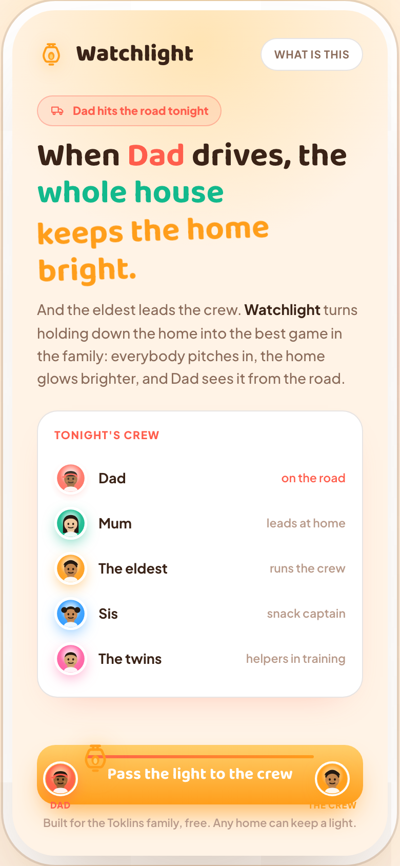 WATCHLIGHT, the live app built for The Toklins